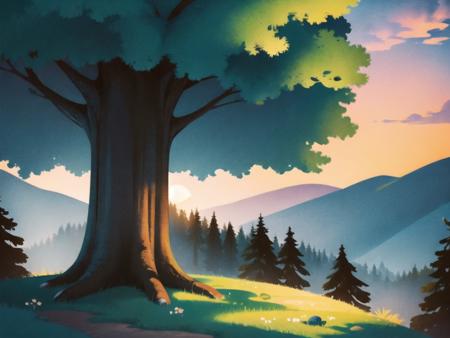 02768-101627147-(best quality, masterpiece, illustration_1.1), forest, sunrise, giant tree, (cowbody shot_1.2),.png